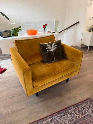 Rodeo home - velvet oker fauteuil