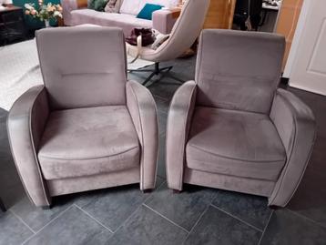 2 fauteuils taupe - gratis af te halen