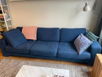 Gratis! Vintage blauwe IKEA bank met kussens - grote bank