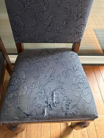 Antieke stoelen set van 4 blauw