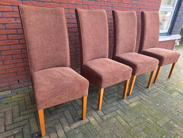 Set van 4 bruine eetkamerstoelen