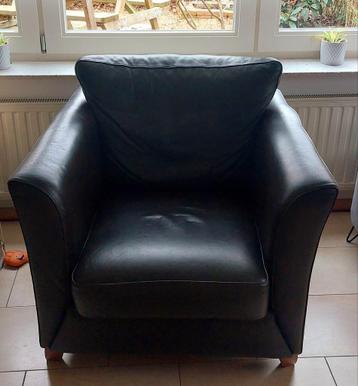 Lederen fauteuil en 2/3-zitsbank