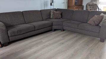 Hoekbank met fauteuil - Bruin gemêleerd