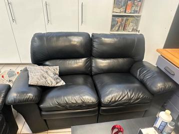 2-zits leren banken - Gebruikt