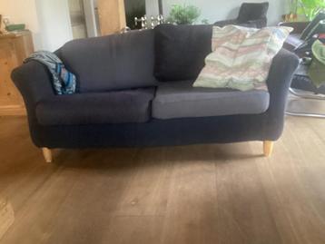 Blauw/grijze Tweezits bank