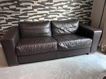Lederen zitbank in goede staat