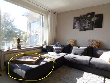 Grijze stoffen hocker 115 x 115 cm