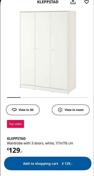 GRATIS FREE Kleppstad kledingkast (deur defect)