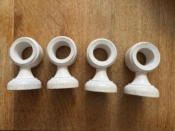 Houten gordijnroede houders - 4 stuks