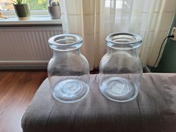 2 Prachtige Glazen Vaas 16cm