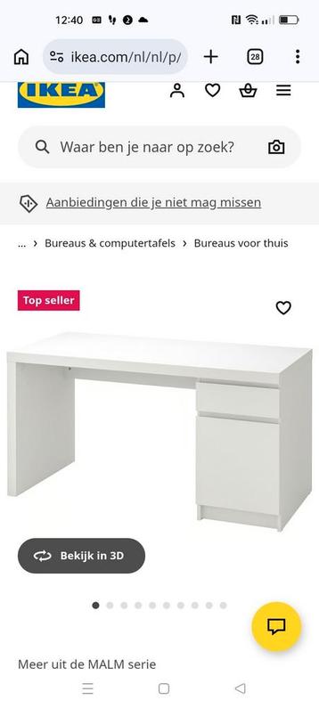 Gratis vandaag ophalen! Ikea Malm bureau maat 140.