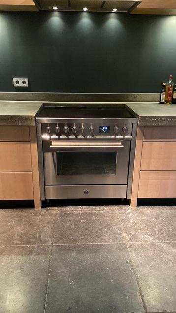 Rvs bosch gasfornuis met oven 90 cm breed