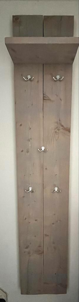 Houten Wandkapstok met Metalen Haken
