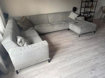 U-bank grote loungebank ZennLifestyle taupe grijs/beige