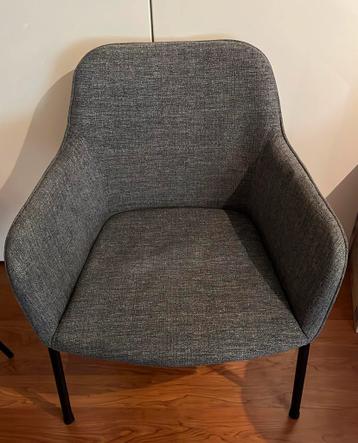 4 eetkamerstoelen - grijs / zwart