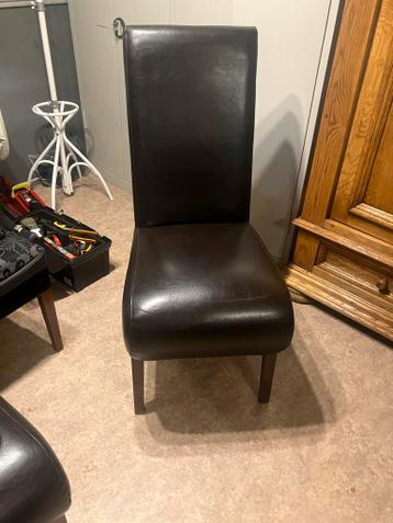 Elegante bruine lederen stoelen 8stuka