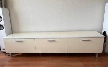 Wit TV meubel met gebruikerssporen