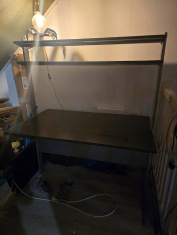 Bureau - Zwart/Grijs - IJzer/Hout - Goede Staat