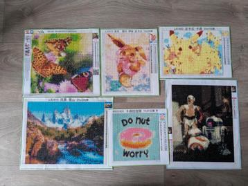 Gratis! 6 Diamond painting schilderijtjes van o.a. Pokémon