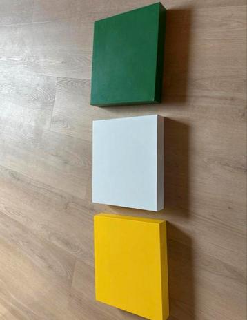 IKEA Lack wandplankjes Groen, Wit, Geel set van 3