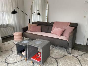 Gratis ZWOLLE - Leolux Bankstel 3 zits - bruingrijs