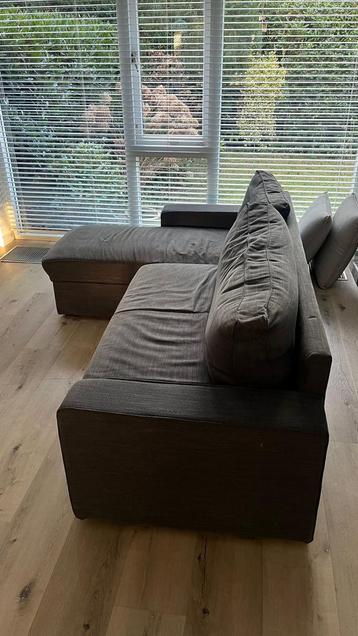 Grijze hoekbank met chaise longue