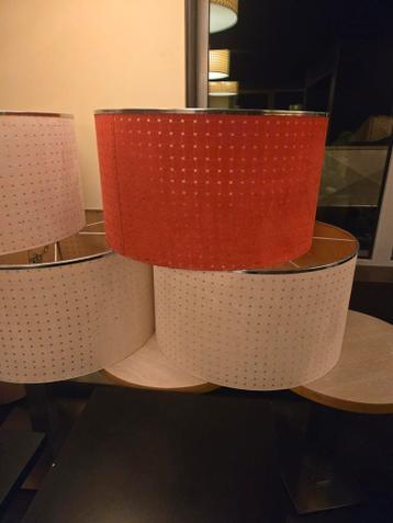 Diverse vintege lampen met kappen 8 lampen per kap