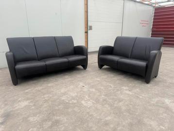 Donkerbruine Lederen Banken Set | 2-Zits & 3-Zits