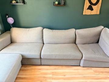 Comfortabele bank met hocker, kussenhoezen wasbaar