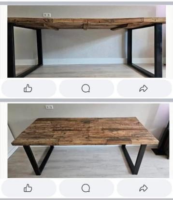 Gratis af te halen: Houten tafel gemaakt van bootjes