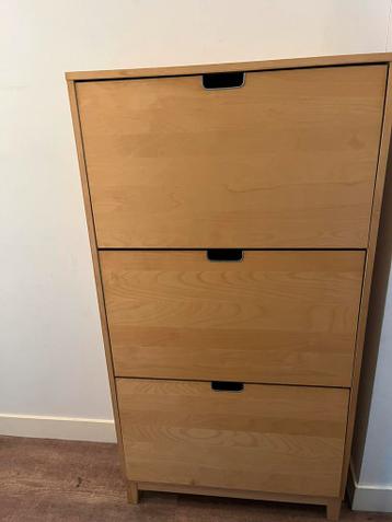 Blank eiken schoenenkast