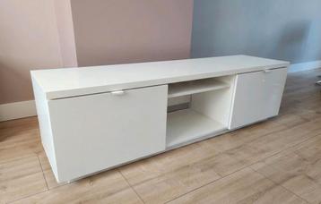 Modern wit tv-meubel met poten - 160x41.5x45 cm