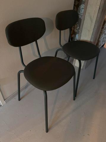 Set van 4 donkergroene eetkamerstoelen