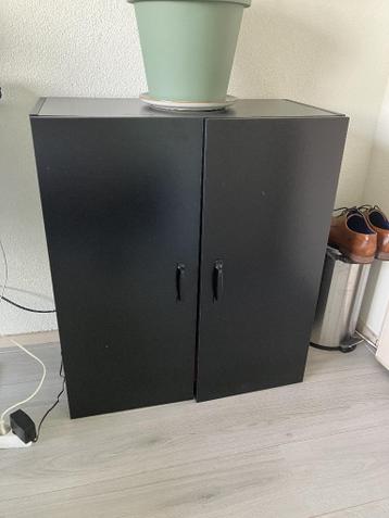 Dressoir 70/35/80cm bewerkt hout zwart - Woensdag ophalen!