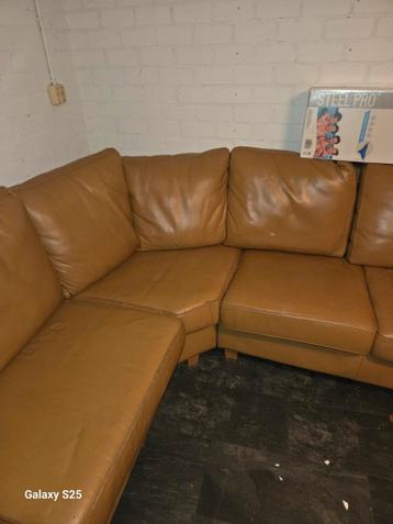 Gratis !!! Mooie grote leren hoekbank