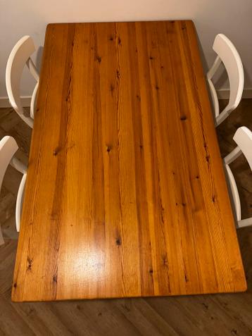 Eettafel - 150x80cm wit met grenen