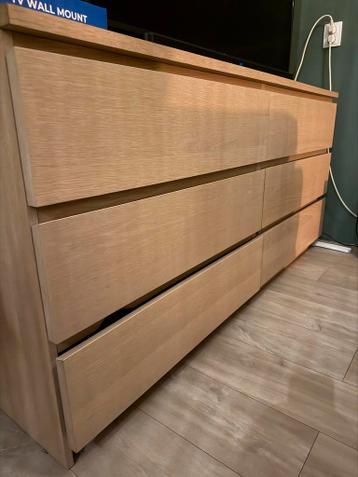 GRATIS IKEA Malm dressoir met 6 lades - Eikenfineer