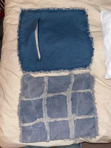 2x Jeans kussenslopen 40x40cm
