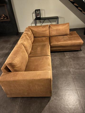 Hoekbank licht cognac