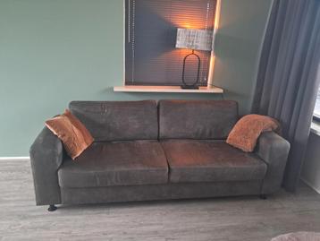 Bank Tom Serano 2.5/3 zits Suède/Leer Grijs