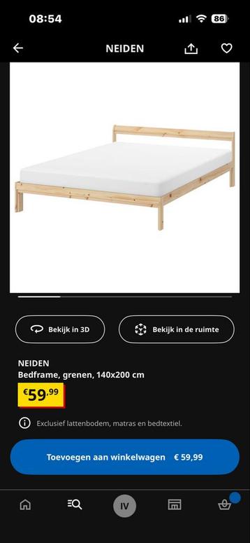 IKEA Neiden Bedframe met Luröy lattenbodem 140x200 cm
