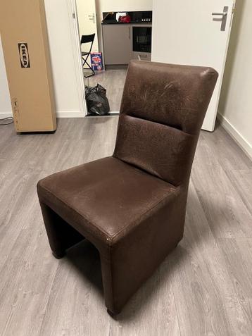 Bruine leren (bureau)stoel