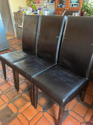 GRATI 6x donkere bruin nep leer Eetkamerstoelen