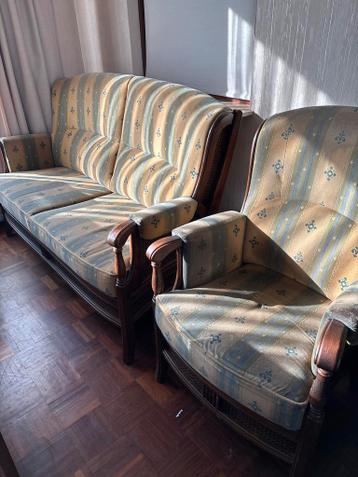 Vintage bankstel: 2-zits bank en fauteuil