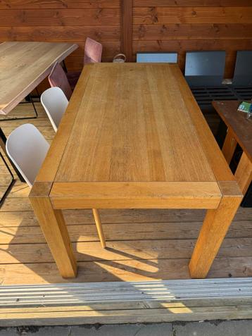 Robuuste eikenhouten eettafel - 180x90 cm
