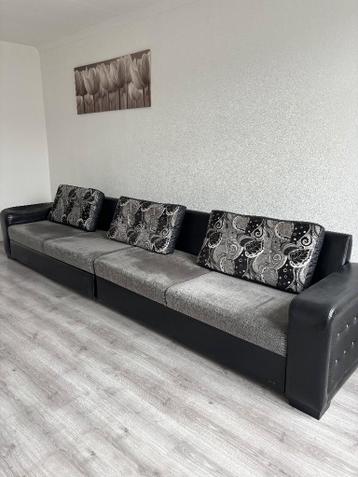 bank leer recht 4 meter 2-delig slaapbank ophalen + 50 euro