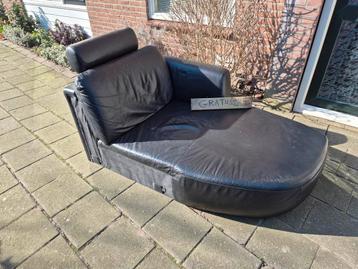 Bank / chaisse longue leer