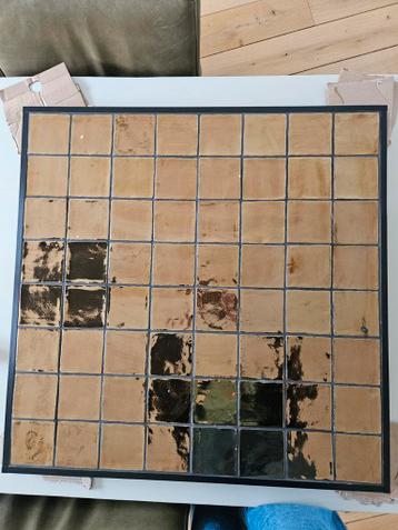 Tafelblad met gouden tegeltjes - 85x85 cm