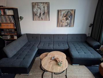 Grote U-bank met chaiselongues - Gratis af te halen