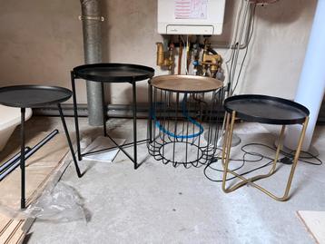 Gratis bijzettafeltjes goud zwart